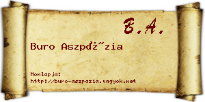 Buro Aszpázia névjegykártya